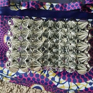 Silver spiked elastic bracelet